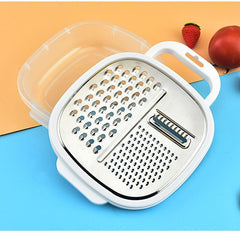 2-in-1 Grater & Storer – Compact Stainless Steel Grater with Airtight Storage Container