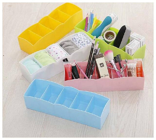 Plastic 5 Grid Drawer Organiser Box
