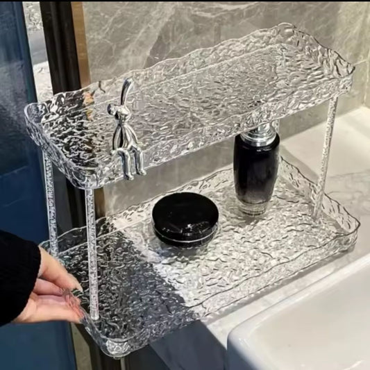 Diamond Pattern 2-Tier Acrylic Rack