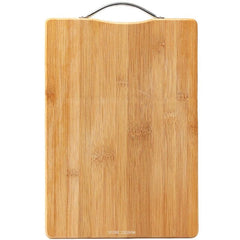 Bamboo Wood Thick Cutting Board for Kitchen with a Stainless Steel Handle
