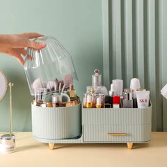 360° Rotating Cosmetic Storage Box — Multi-Compartment Makeup Organizer