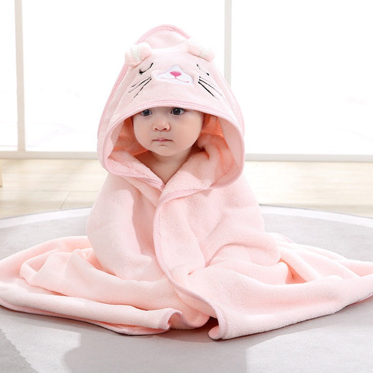 Ultra-Soft Hooded Baby Bath Towel – Highly Absorbent Microfiber Towel for Infants & Toddlers
