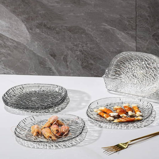 8pcs Acrylic Serving Plates Set With Acrylic Stand