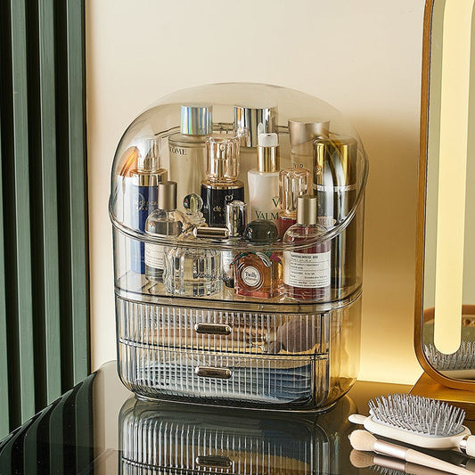 Transparent Desk Makeup Organizer – Clear Acrylic Vanity Storage