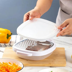 2-in-1 Grater & Storer – Compact Stainless Steel Grater with Airtight Storage Container
