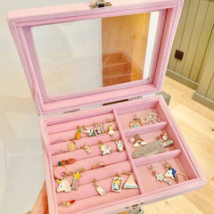 Multi Grid Velvet Jewelry Box
