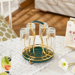 Golden Glass Stand With Drainage Rack