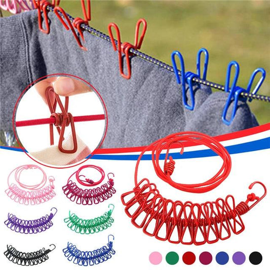Clothesline with 12 Metal Clips