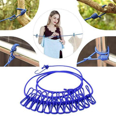 Clothesline with 12 Metal Clips