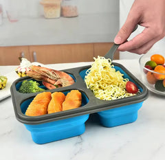 Collapsible Foldable Silicone Lunch Box With Spoon