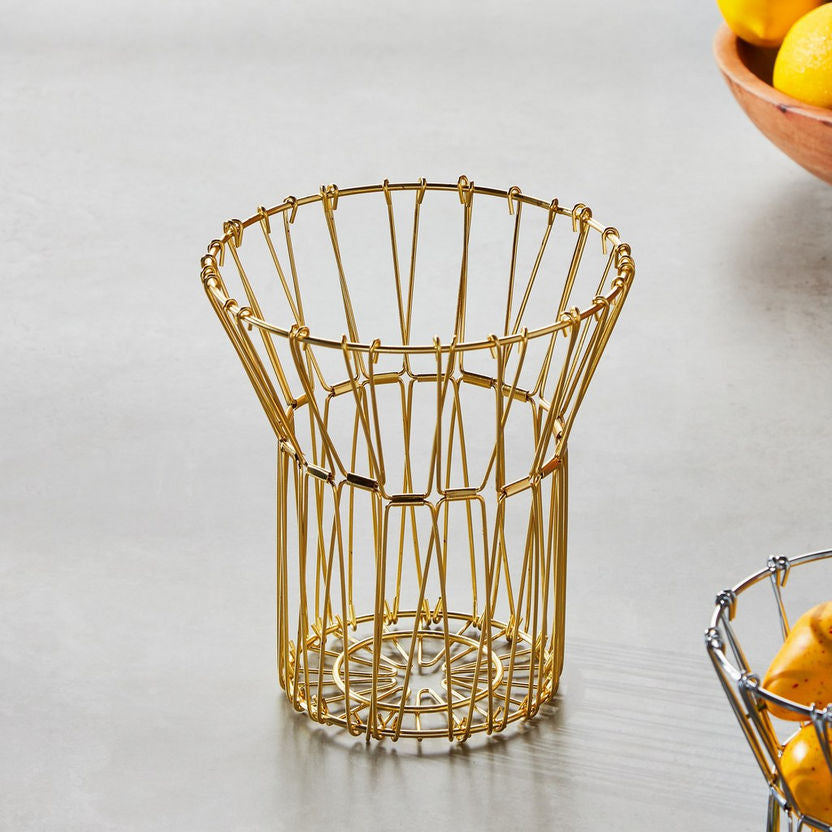 Multipurpose Metal Golden Foldable Basket (3 sizes)