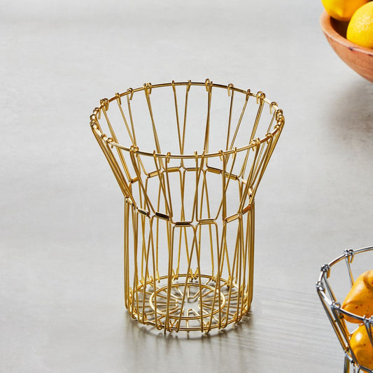 Multipurpose Metal Golden Foldable Basket (3 sizes)