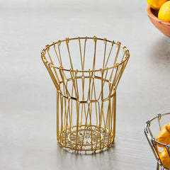 Multipurpose Metal Golden Foldable Basket (3 sizes)
