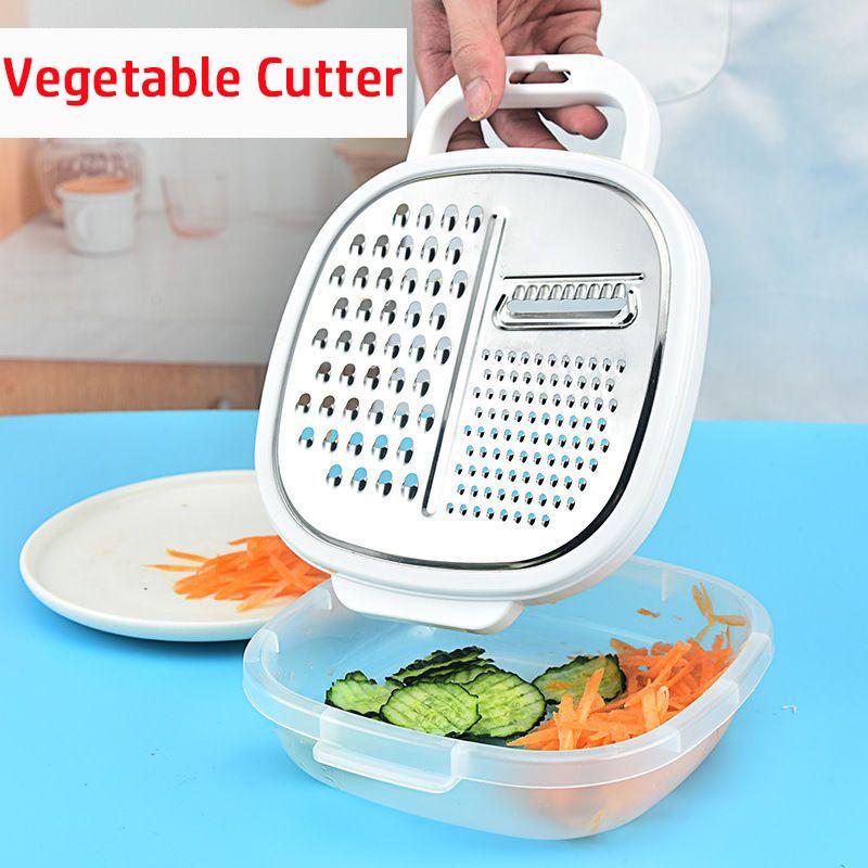 2-in-1 Grater & Storer – Compact Stainless Steel Grater with Airtight Storage Container