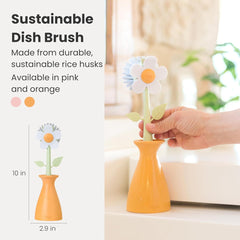 Vase Flower Shape Dish Cleaning Brush