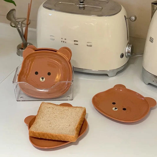 Set of 8 Mini Bear-Shaped Serving Plates