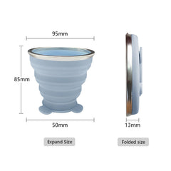 Silicone Folding Travel Cup with Lid – Portable Leak-Resistant Collapsible Glass