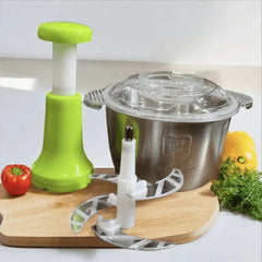 Stainless Steel Hand Push Chopper 2 L — Manual Food / Veggie & Meat Chopper
