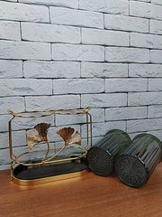 Acrylic Gold Design Cutlery Holder
