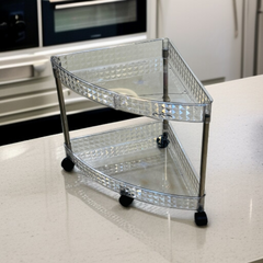Triangular Shaped Acrylic 2 Layer Trolley