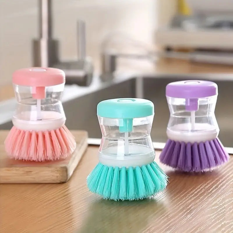 DISHWASHER BRUSH WITH LIQUID SOAP DISPENSER