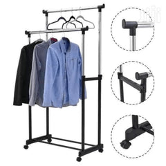 Double-Pole Clothes Rack