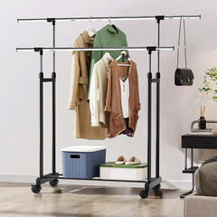 Double-Pole Clothes Rack