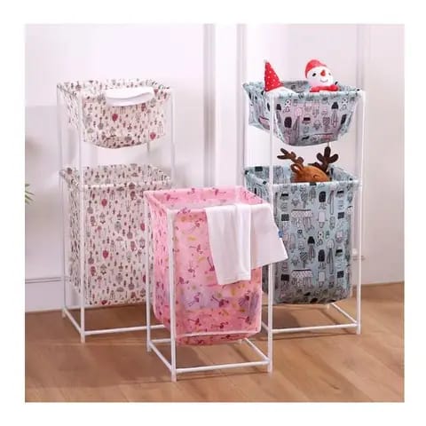 Double Layer Foldable Laundry Basket