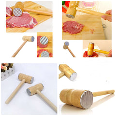 Double Sided Wooden Meat Hammer