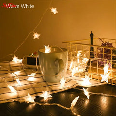 Star Shaped String Lights For Decoration (12ft length)