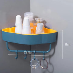 Plastic Bathroom Corner Rack With Hooks