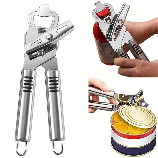 Classic Multifunction Can & Bottle Opener — Heavy-Duty Stainless Steel Tool