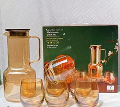 Amber Luxe 7-Piece Glassware Set - 1 Jug and 6 Glasses
