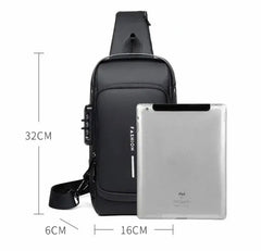 Anti Theft Chest Bag, USB Charging Crossbody Bag