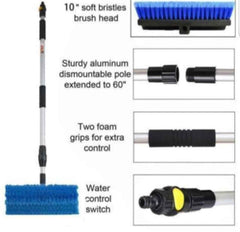 Telescopic Solar Panel & Window Cleaning Brush – Extendable Cleaning Tool with Water Switch