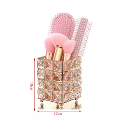 Crystal Brush Holder In Golden Colour