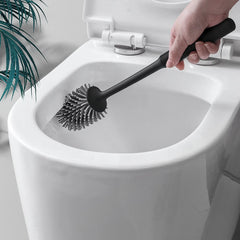 Toilet bowl brush with holder – silicone bristles, non-slip handle video