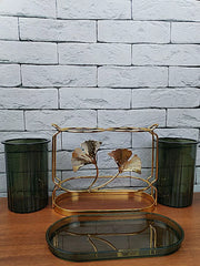 Acrylic Gold Design Cutlery Holder