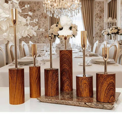 Royal golden candle holders (6 pcs)