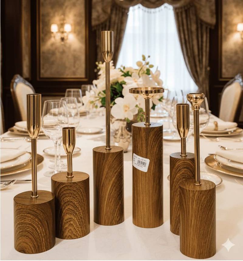 Royal golden candle holders (6 pcs)