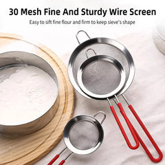 3pcs Set of Stainless Steel Strainers