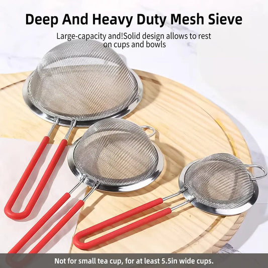 3pcs Set of Stainless Steel Strainers