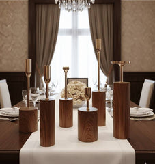 Royal golden candle holders (6 pcs)