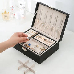 Double Layer Leather Jewellery Box