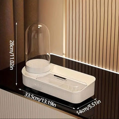 4 in 1 Elegant Makeup Organizer with Rotating Brushes Holder & Makeup Brushes Cleaner