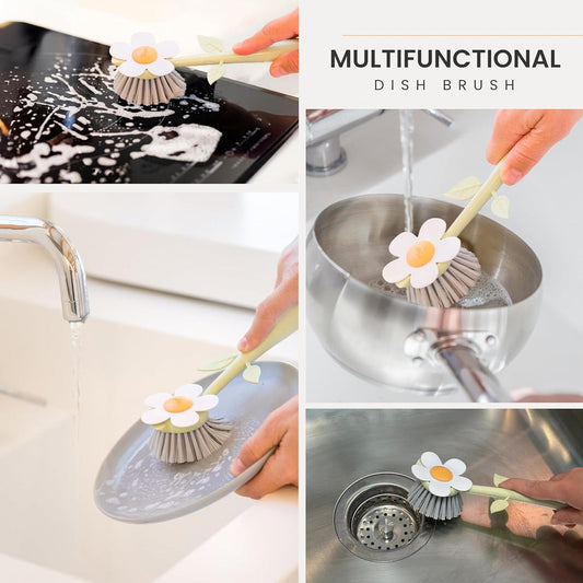 Vase Flower Shape Dish Cleaning Brush