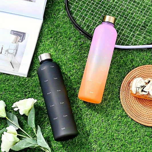 Frosted Motivational 1 Litre Water Bottle With Time Marker