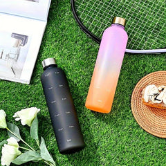Frosted Motivational 1 Litre Water Bottle With Time Marker