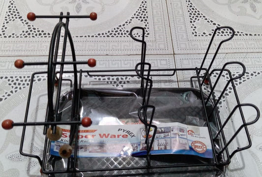 Glass & Cup Stand with Tray