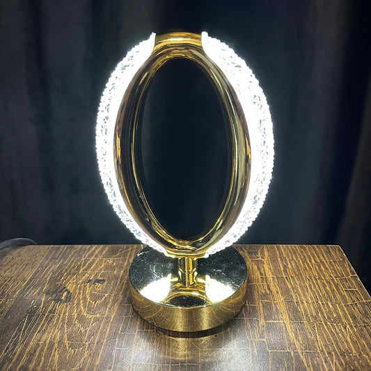 Gold-Plated Side Table Lamp with Multicolor Lighting